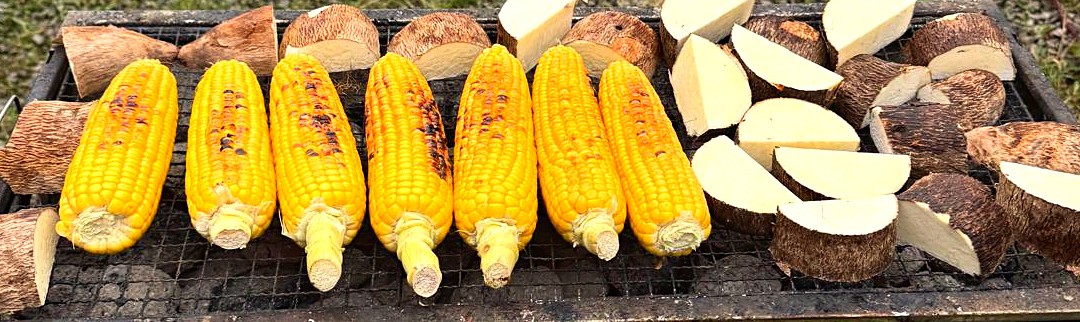 Grilled corn and coconut